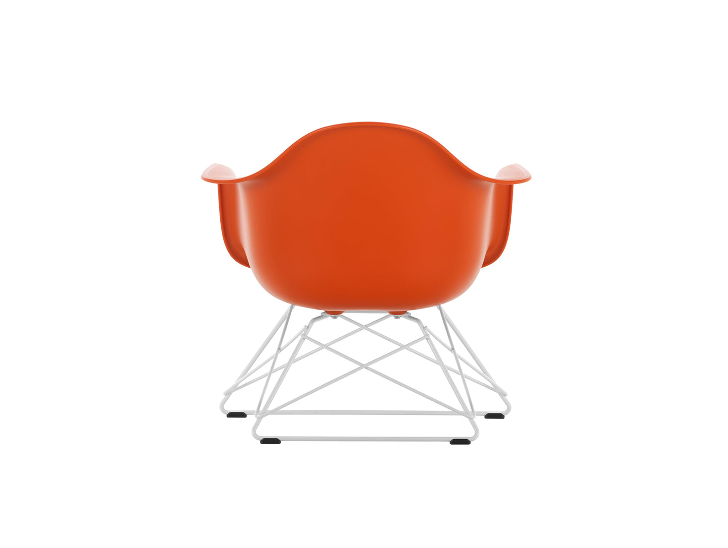 Eames Plastic Armchair LAR by Vitra - Rusty Orange 43 Shell / White Powder-Coated Steel