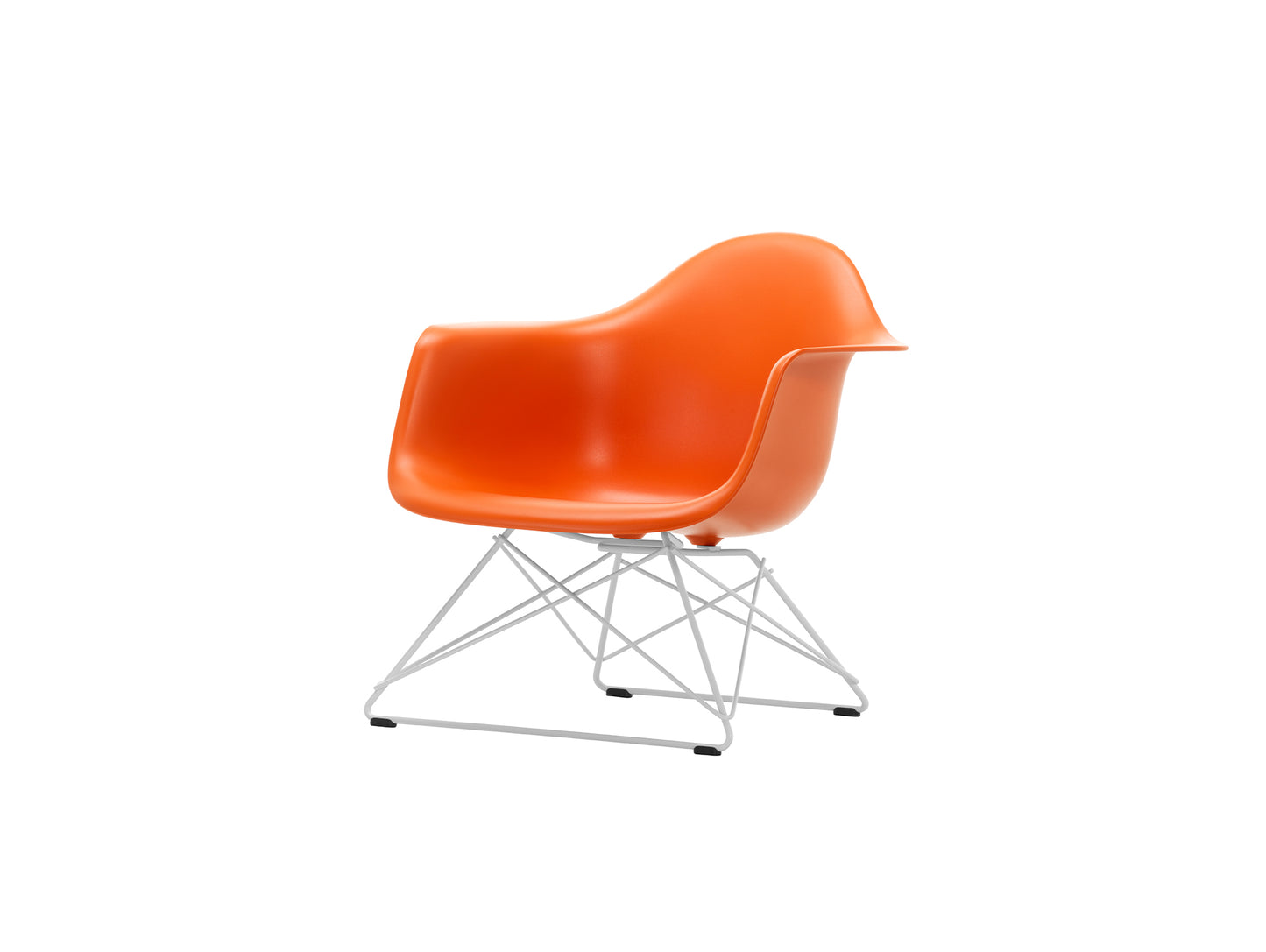 Eames Plastic Armchair LAR by Vitra - Rusty Orange 43 Shell / White Powder-Coated Steel