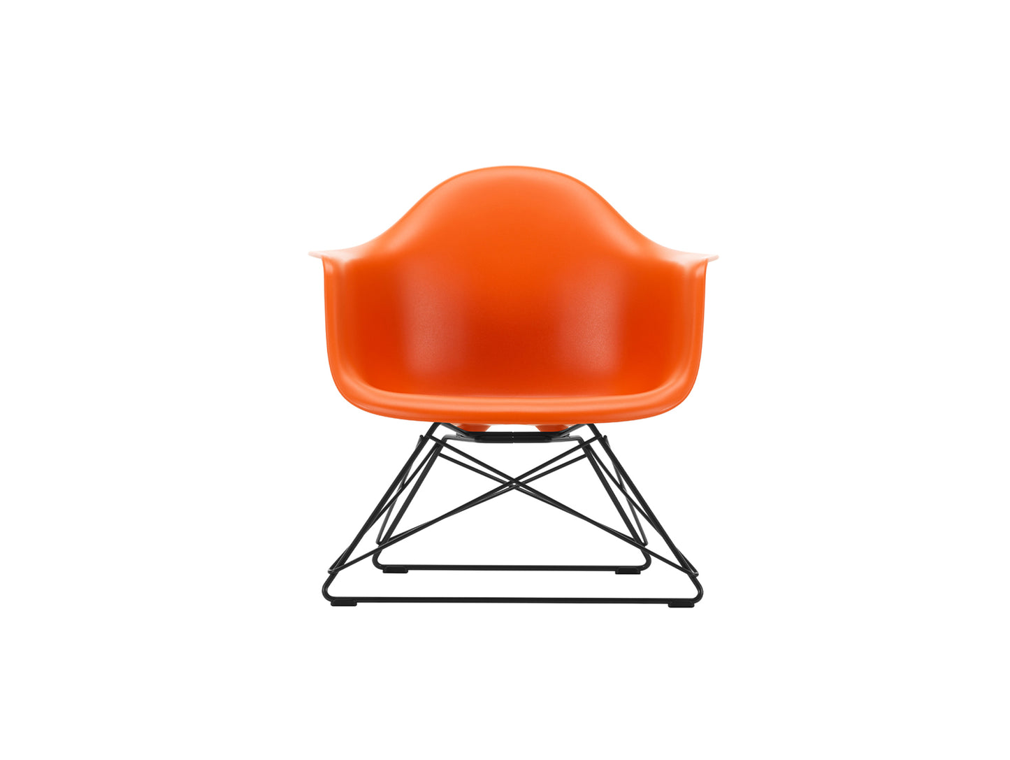 Eames Plastic Armchair LAR by Vitra - Rusty Orange 43 Shell / Basic Dark Powder-Coated Steel Base