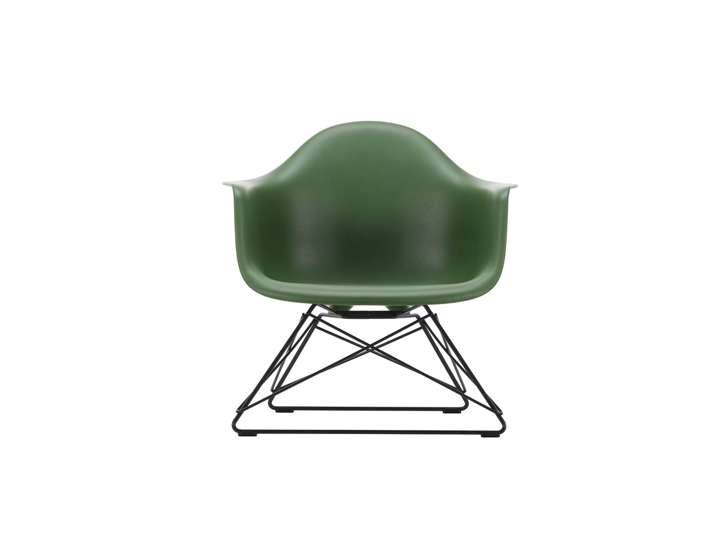 Eames Plastic Armchair LAR by Vitra - Forest 48 Shell / Basic Dark Powder-Coated Steel Base