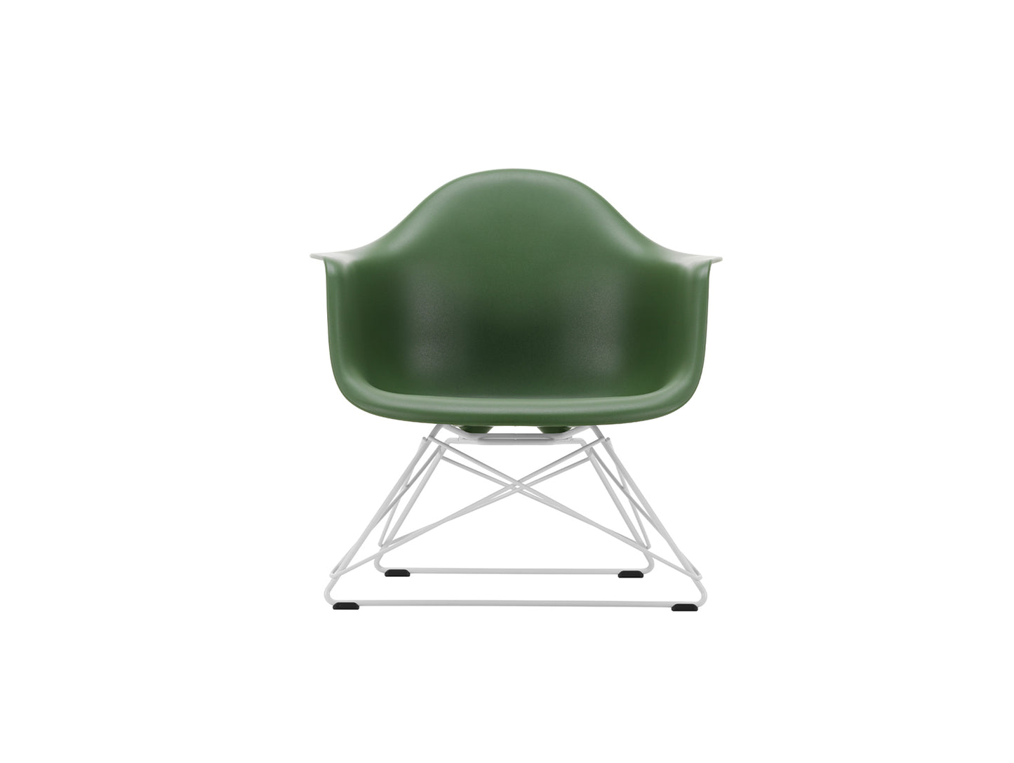 Eames Plastic Armchair LAR by Vitra - Forest 48 Shell / White Powder-Coated Steel