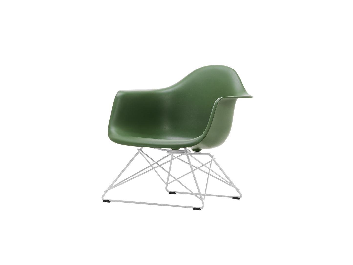 Eames Plastic Armchair LAR by Vitra - Forest 48 Shell / White Powder-Coated Steel