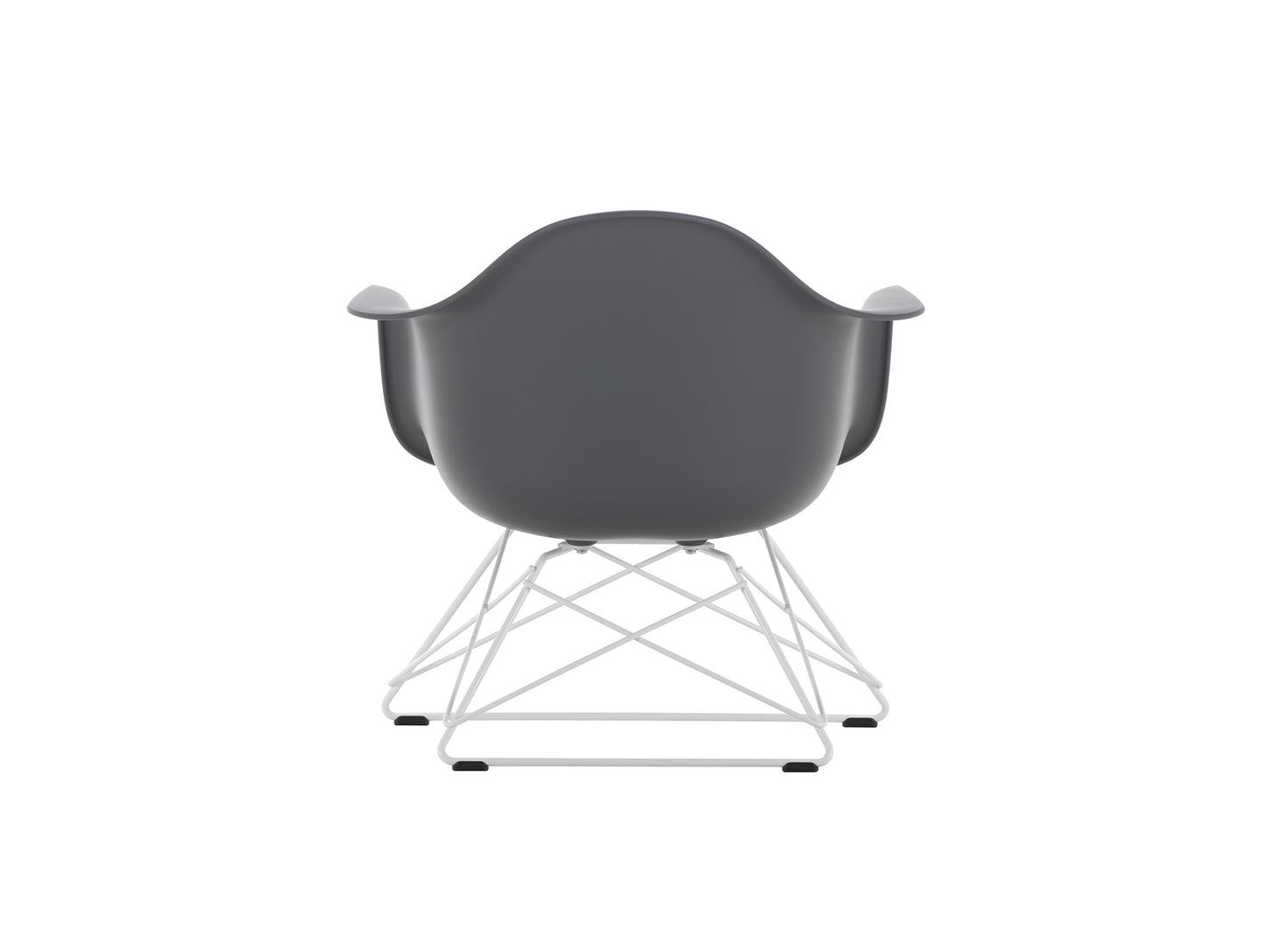 Eames Plastic Armchair LAR by Vitra - Granite Grey 56 Shell / White Powder-Coated Steel