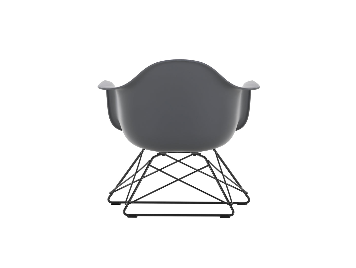 Eames Plastic Armchair LAR by Vitra - Granite Grey 56 Shell / Basic Dark Powder-Coated Steel Base