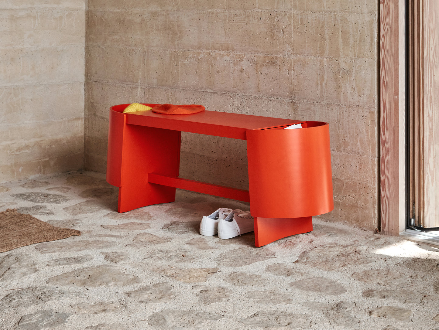 Kiulu Bench by Artek - A (L88 cm) / Bright Red Birch