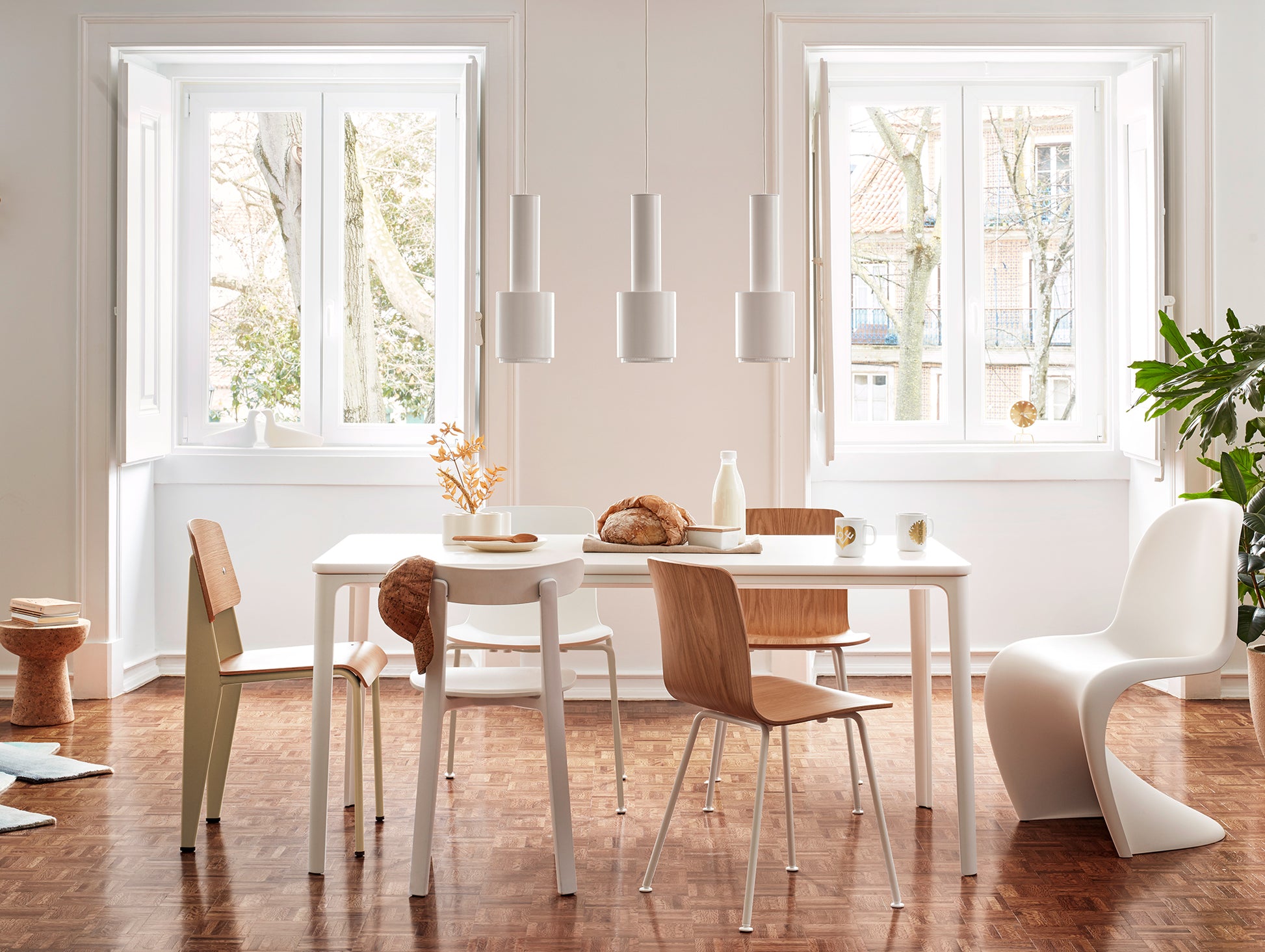 Plate Dining Table by Vitra - White Powder-Coated MDF