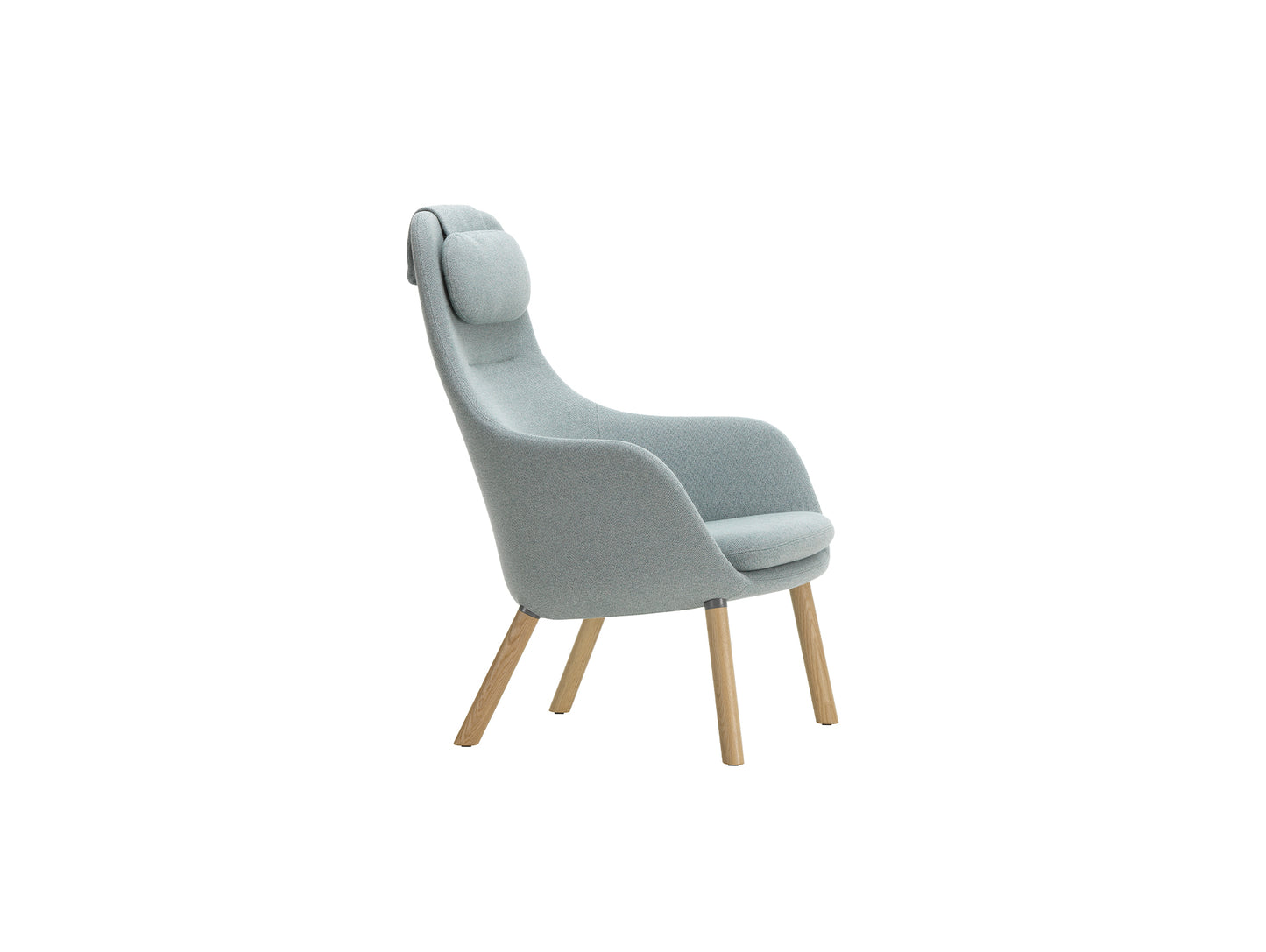 HAL Lounge Chair by Vitra - Natural Varnished Oak Base / Loose Seat Cushion / Dumet 28 Sage / Steel Blue (F80)