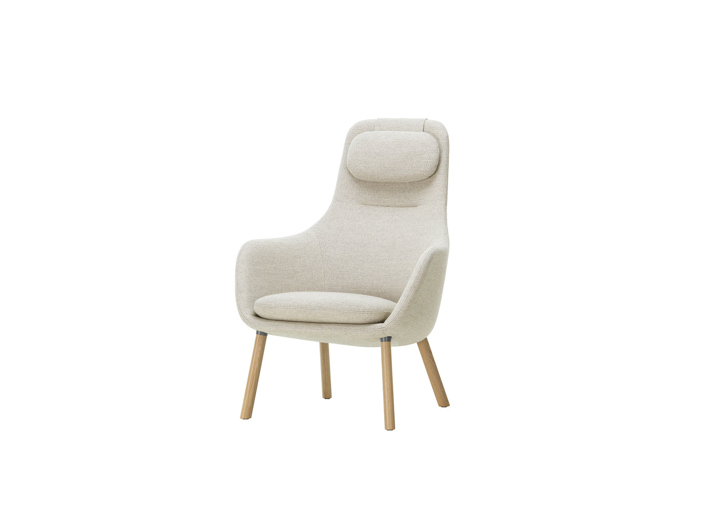 HAL Lounge Chair by Vitra - Natural Oak Base / Loose Seat Cushion / Dumet 03 Beige / Grey (F80)