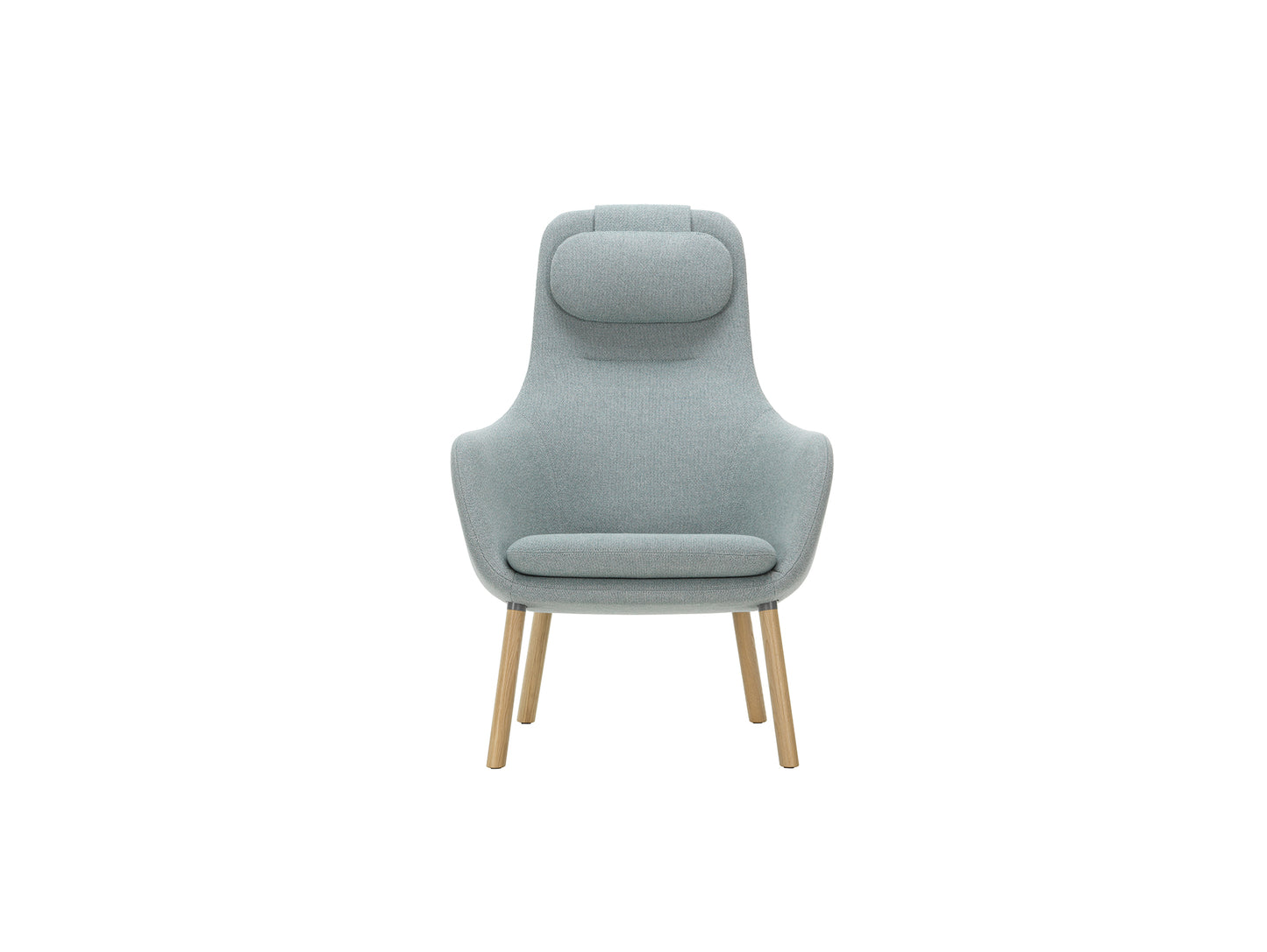 HAL Lounge Chair by Vitra - Natural Varnished Oak Base / Loose Seat Cushion / Dumet 28 Sage / Steel Blue (F80)