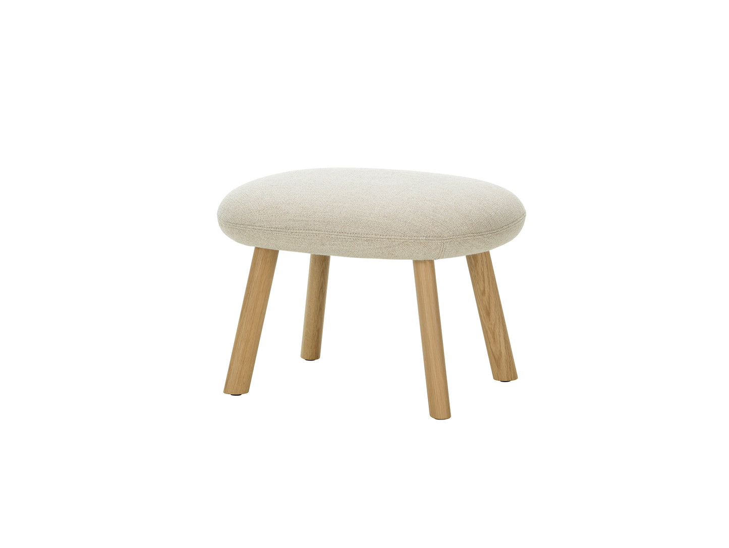 HAL Lounge Ottoman by Vitra - Natural Varnished Oak / Dumet 03 Beige / Grey (F80)