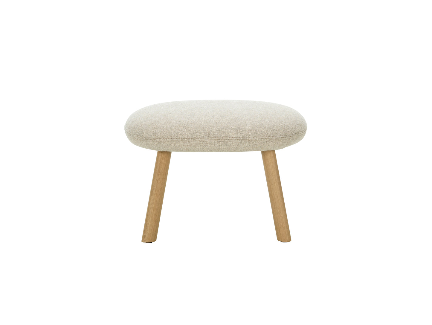 HAL Lounge Ottoman by Vitra - Natural Varnished Oak / Dumet 03 Beige / Grey (F80)