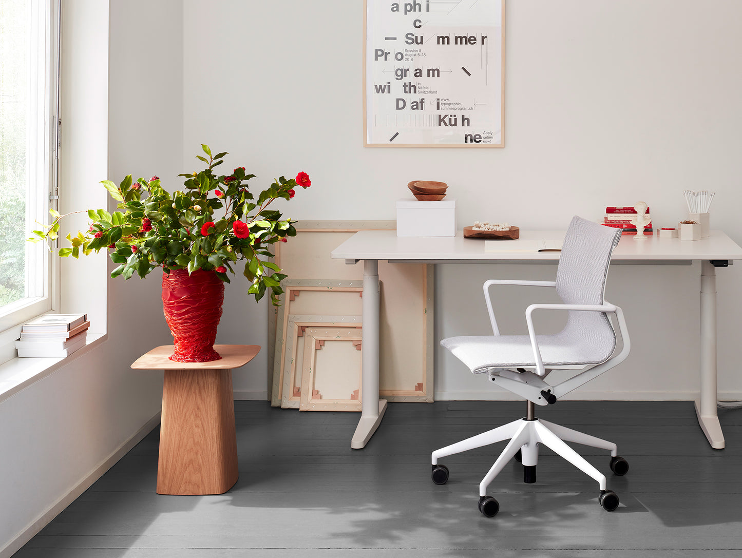 Wooden Side Table by Vitra - natural oak, with protective varnish