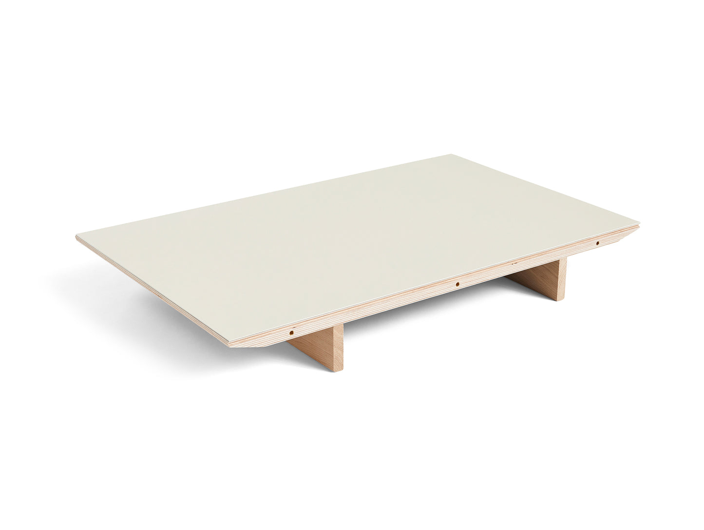 CPH30 Extendable Leaf and Leg by HAY - 50x80 / Off White Linoleum / Lacquered Oak