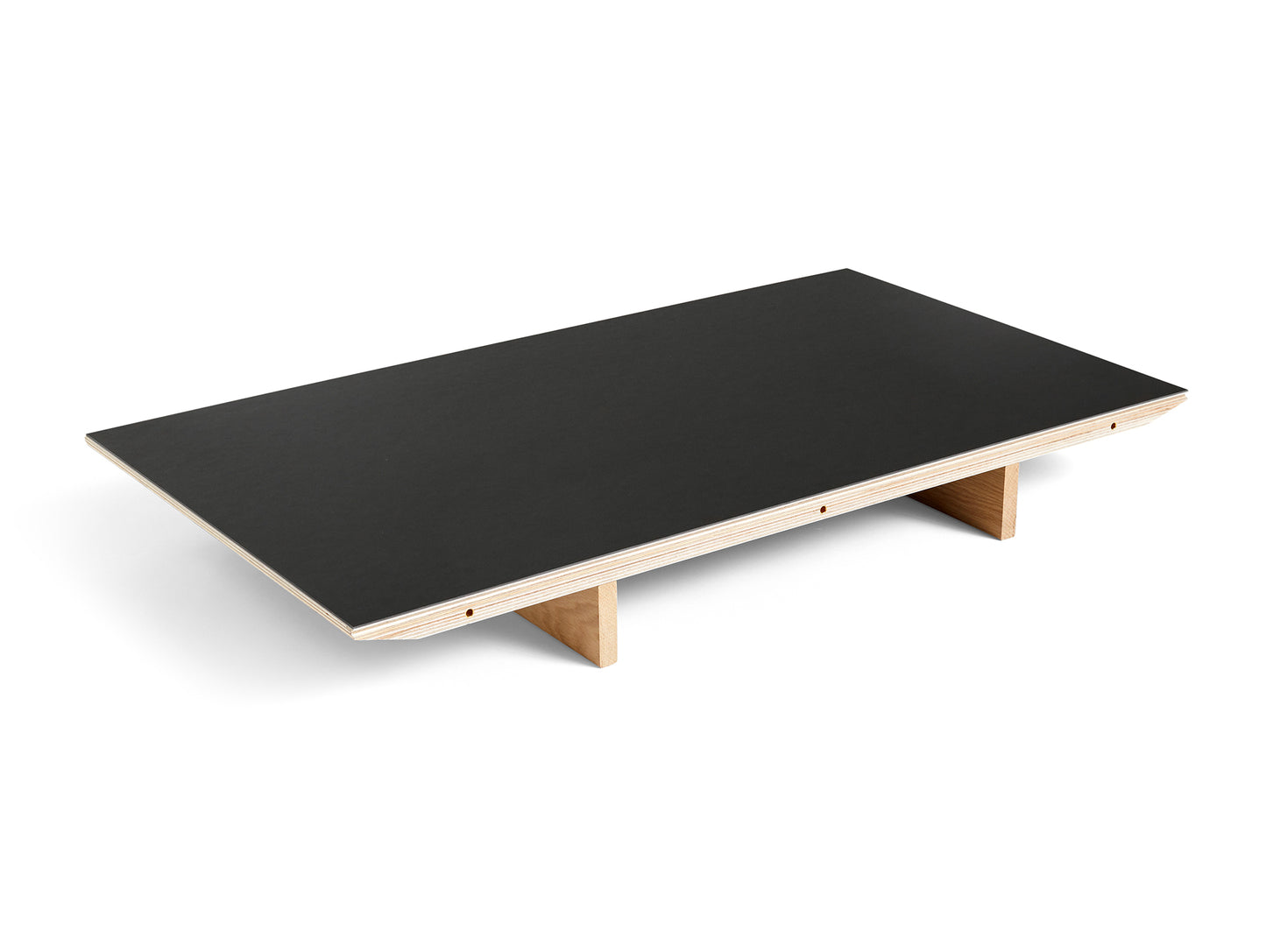 CPH30 Extendable Leaf and Leg by HAY - 50x90 / Black Linoleum / Lacquered Oak