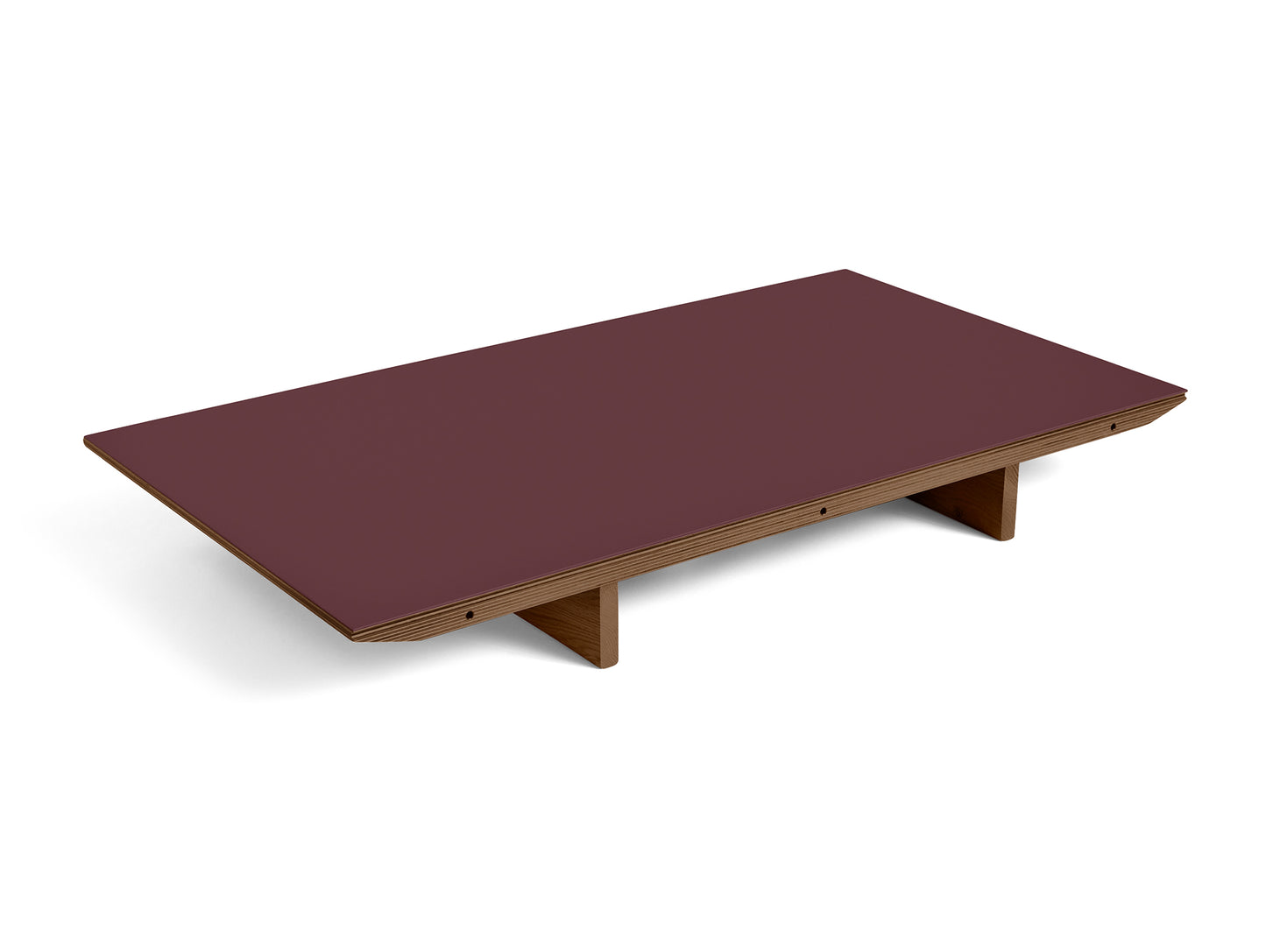 CPH30 Extendable Leaf and Leg by HAY - 50x90 / Burgundy Linoleum / Lacquered Walnut