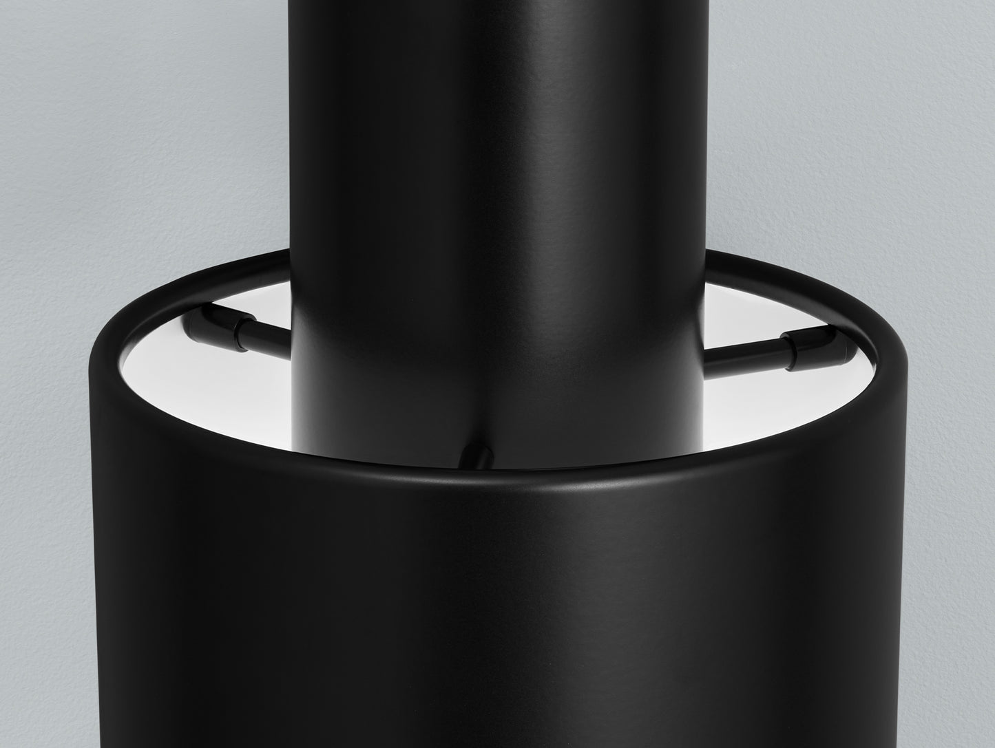 A110 Hand Grenade Pendant Light by Artek - Black Powder Coated Steel Shade with Black Lacquered Ring