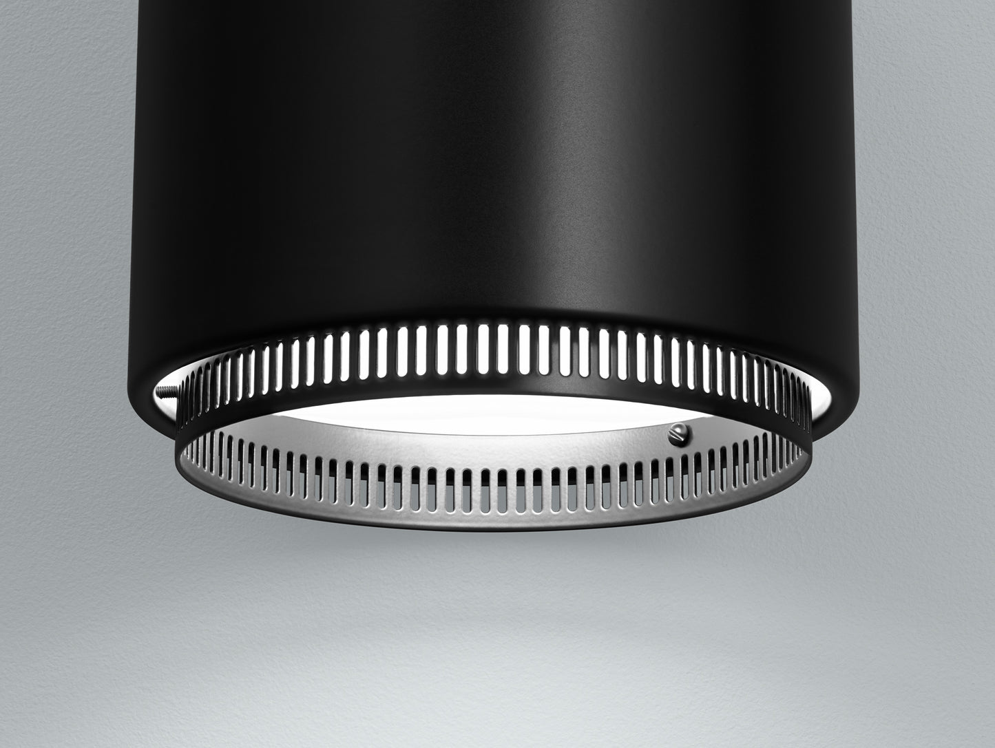 A110 Hand Grenade Pendant Light by Artek - Black Powder Coated Steel Shade with Black Lacquered Ring