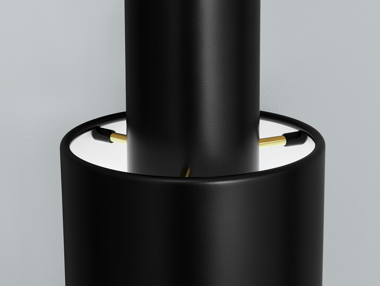 A110 Hand Grenade Pendant Light by Artek - Black Powder Coated Steel Shade with Brass Plated Ring
