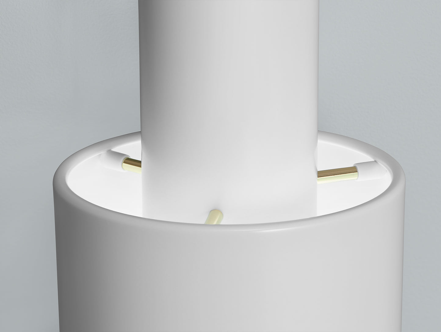 A110 Hand Grenade Pendant Light by Artek - White Powder Coated Steel Shade with Brass Plated Ring