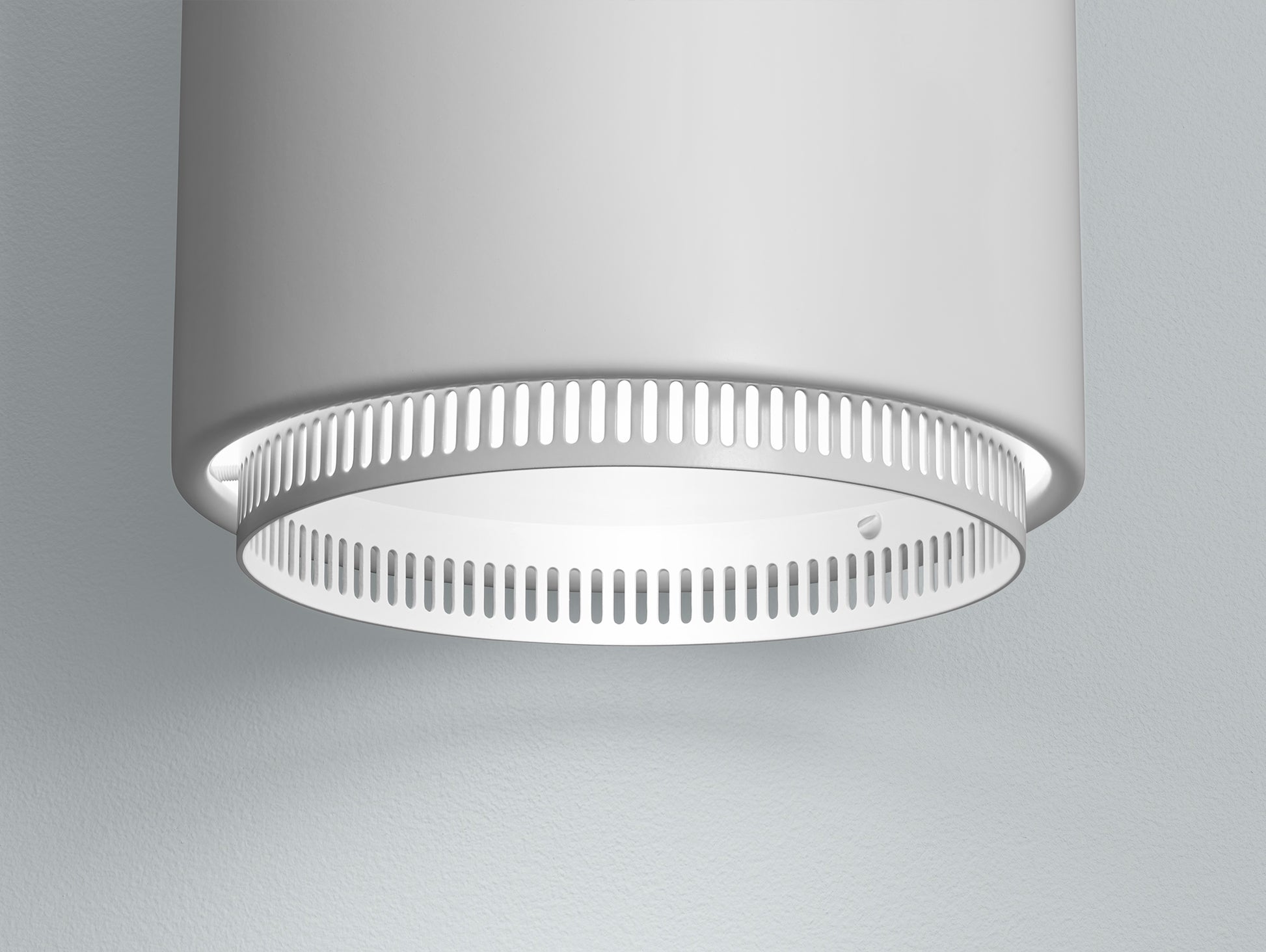 A110 Hand Grenade Pendant Light by Artek - White Powder Coated Steel Shade with White Lacquered Ring