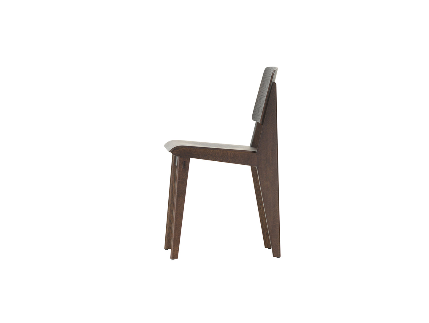 Jean Prouvé Chaise Tout Bois by Vitra - Dark Stained Oak