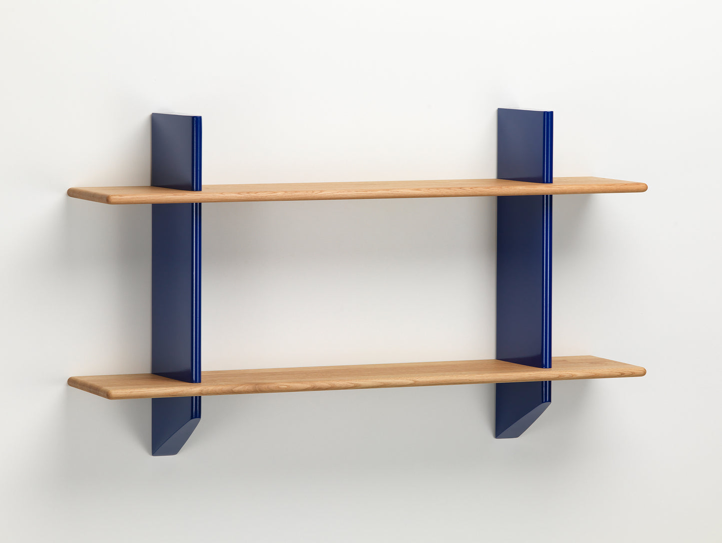 Rayonnage Mural by Vitra - Oiled Solid Oak Shelves / Bleu Marcoule Wall Brackets