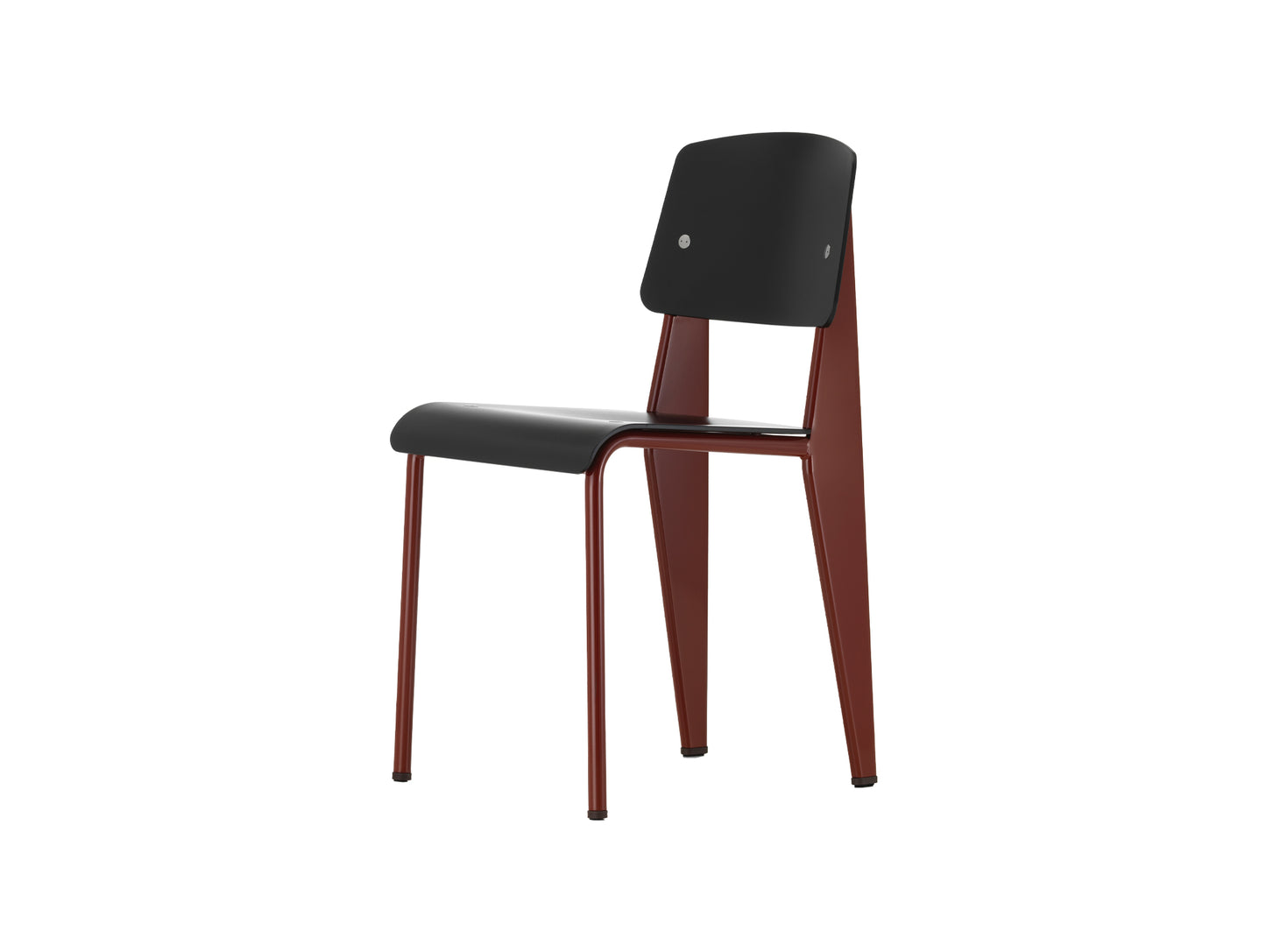 Standard SP Chair by Vitra - Deep black seat / japanese red base