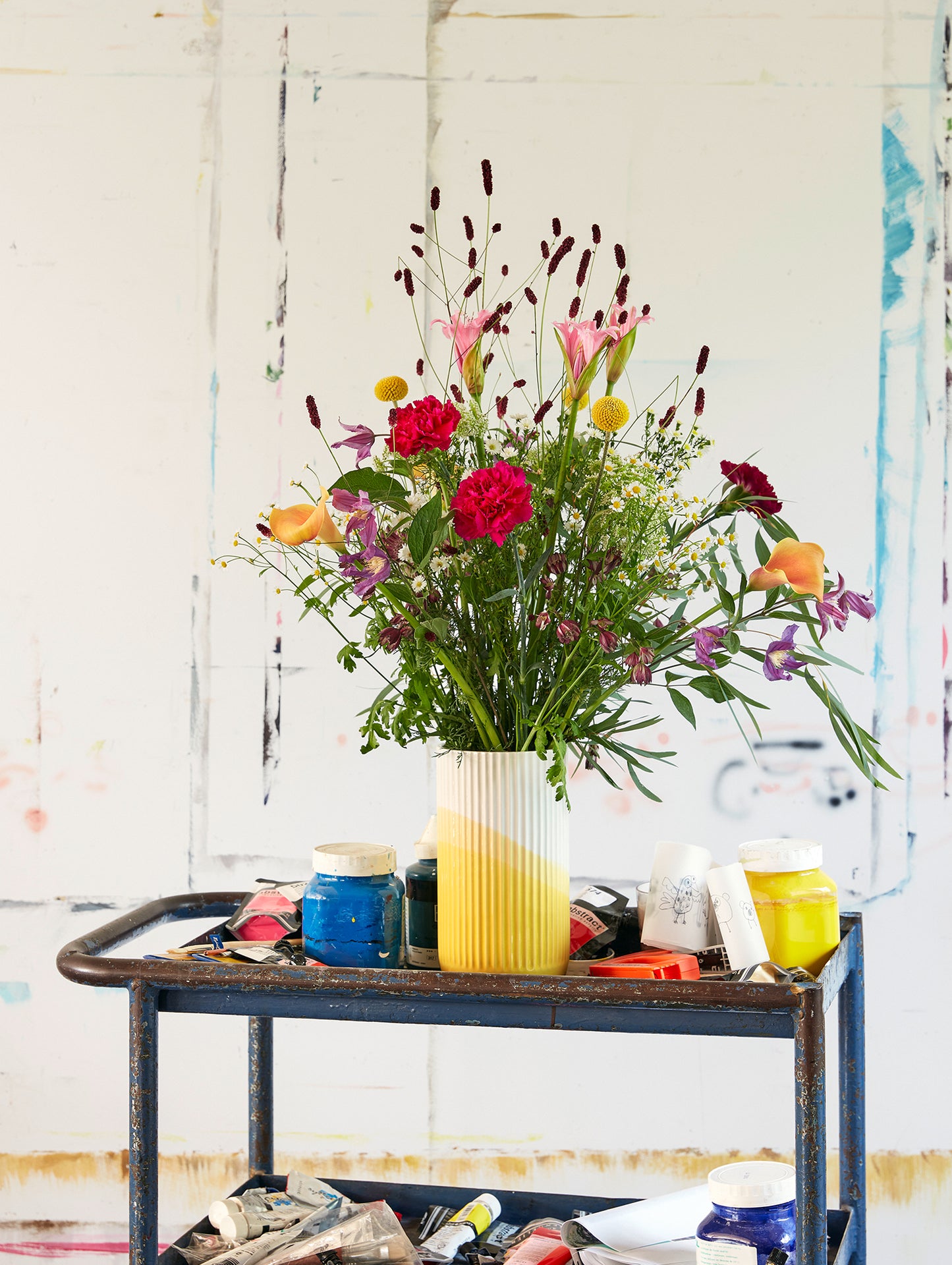 Herringbone Vessels by Vitra - Yellow Ribbed Vase