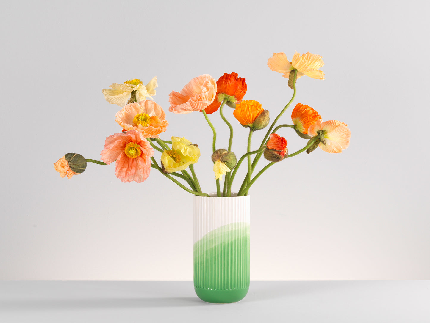 Herringbone Vessels by Vitra - Green Ribbed Vase