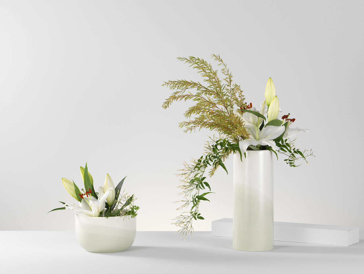Herringbone Vessels by Vitra - Sand Plain Vase and Bowl