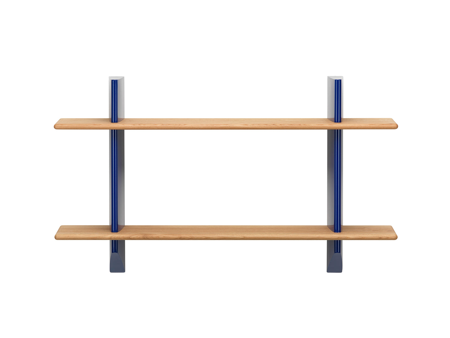 Rayonnage Mural by Vitra - Oiled Solid Oak Shelves / Bleu Marcoule Wall Brackets