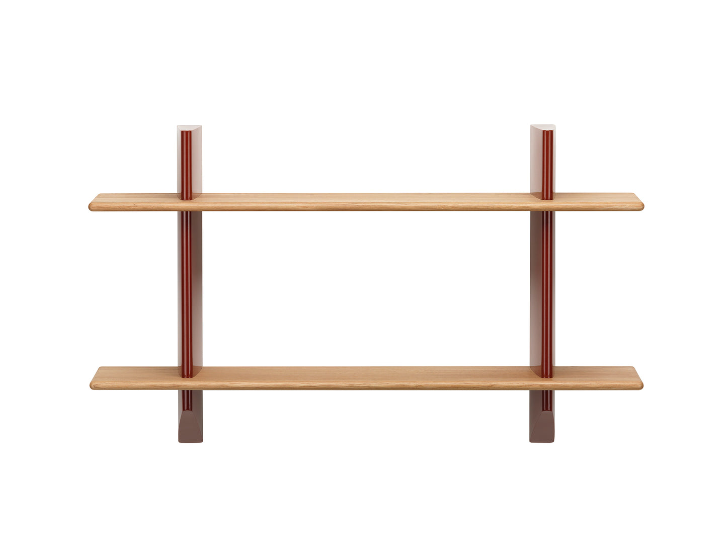 Rayonnage Mural by Vitra - Oiled Solid Oak Shelves / Japanese Red Wall Brackets