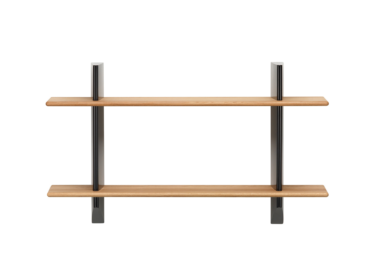 Rayonnage Mural by Vitra - Oiled Solid Oak Shelves / Deep Black Wall Brackets