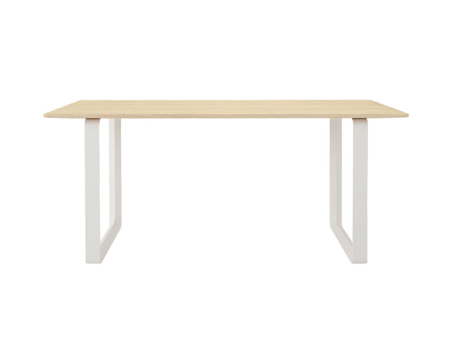 70/70 Table - Solid Oak Table Top with White Base / 170 x 85cm