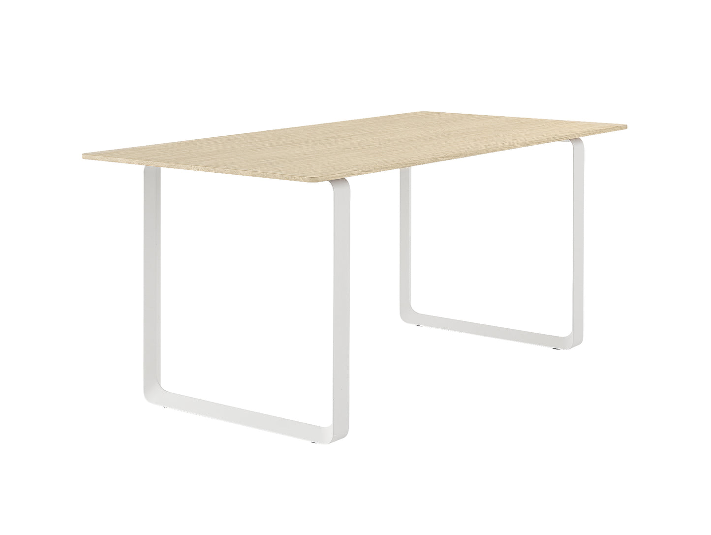 70/70 Table - Solid Oak Table Top with White Base / 170 x 85cm