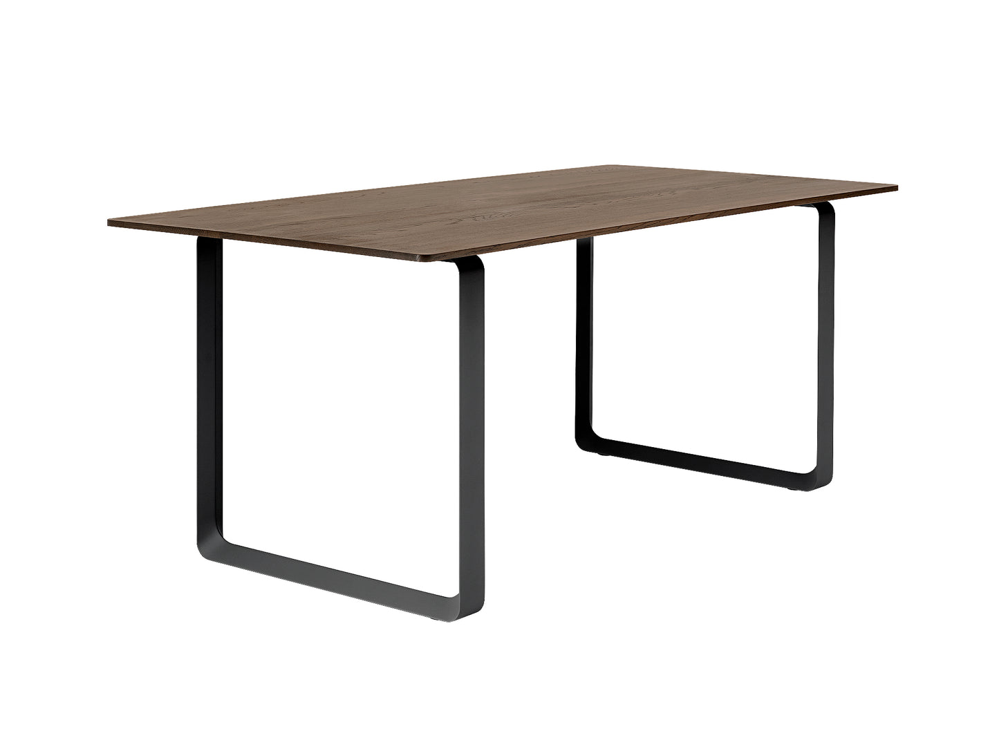 70/70 Table - Solid Smoked Oak Table Top with Black Base / 170 x 85cm