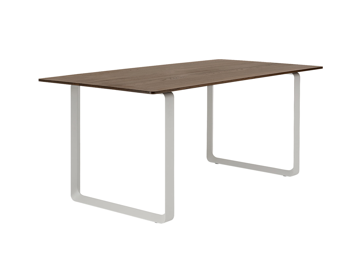 70/70 Table - Solid Smoked Oak Table Top with Grey Base / 170 x 85cm