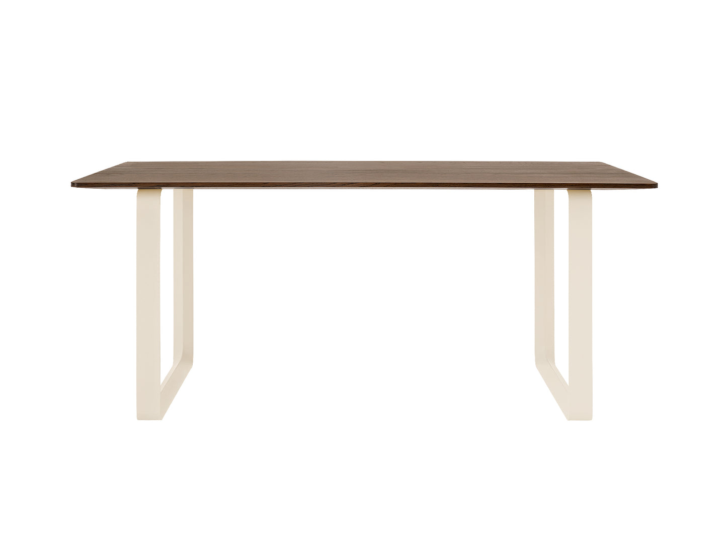 70/70 Table - Solid Smoked Oak Table Top with Sand Base / 170 x 85cm