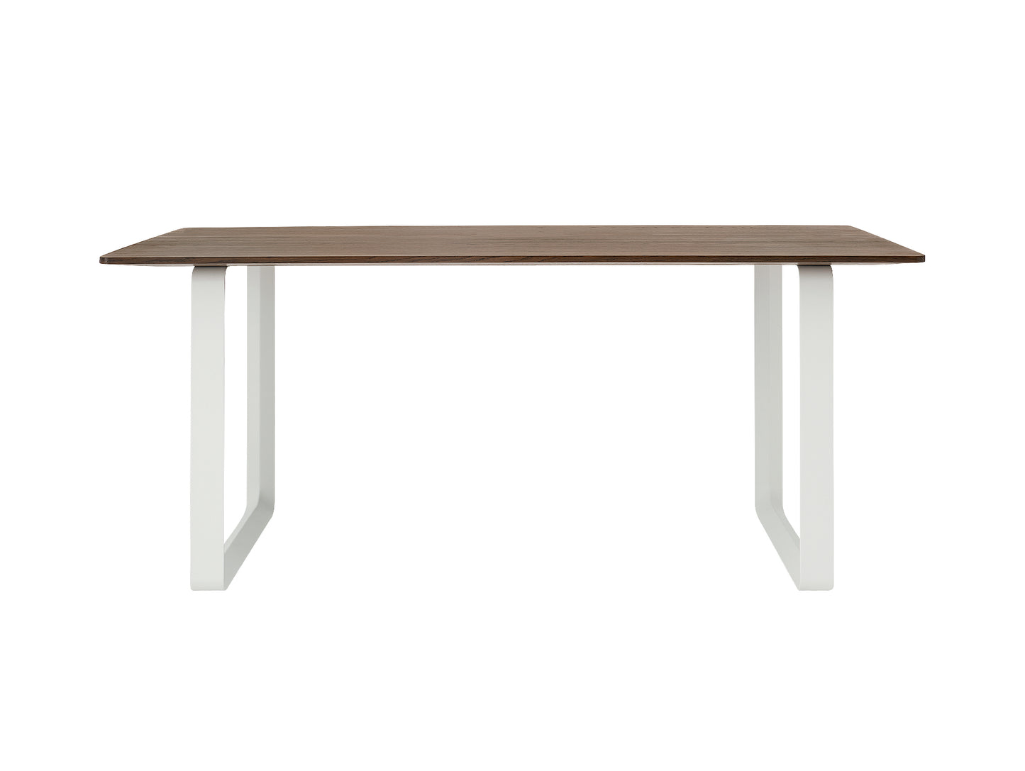 70/70 Table - Solid Smoked Oak Table Top with White Base / 170 x 85cm