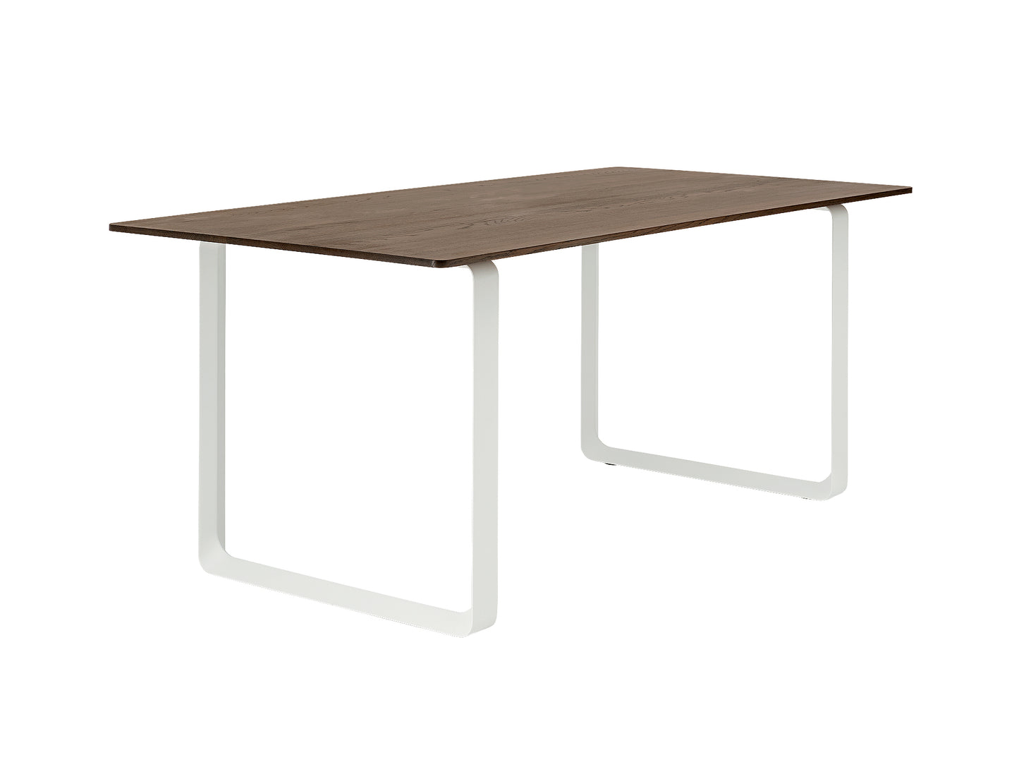 70/70 Table - Solid Smoked Oak Table Top with White Base / 170 x 85cm