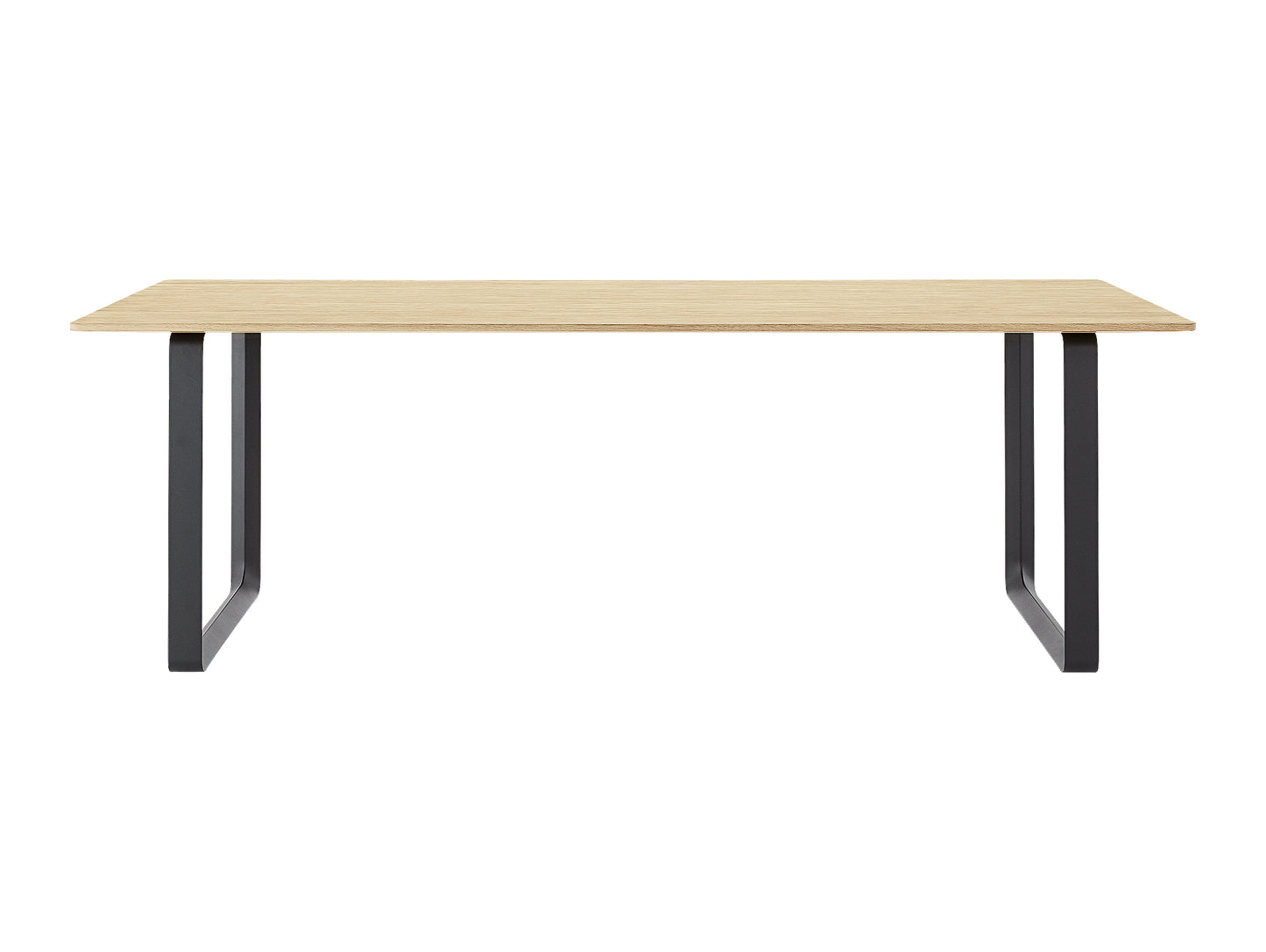 70/70 Table - Solid Oak Table Top with Black Base / 225 x 90 cm