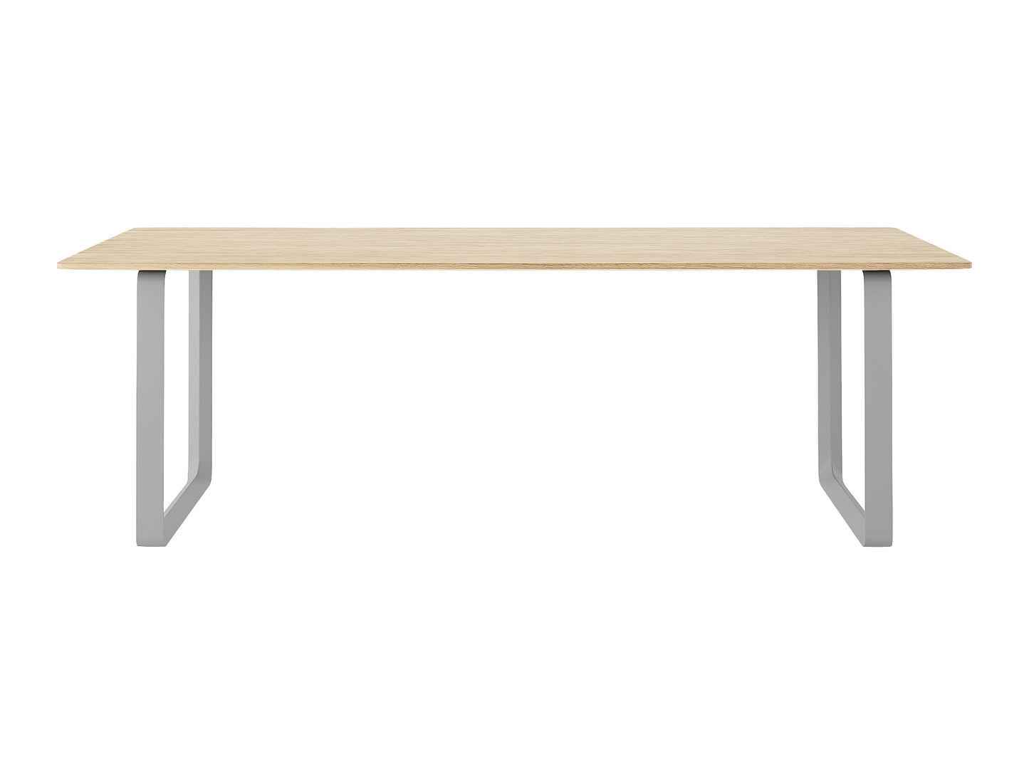 70/70 Table - Solid Oak Table Top with Grey Base / 225 x 90 cm