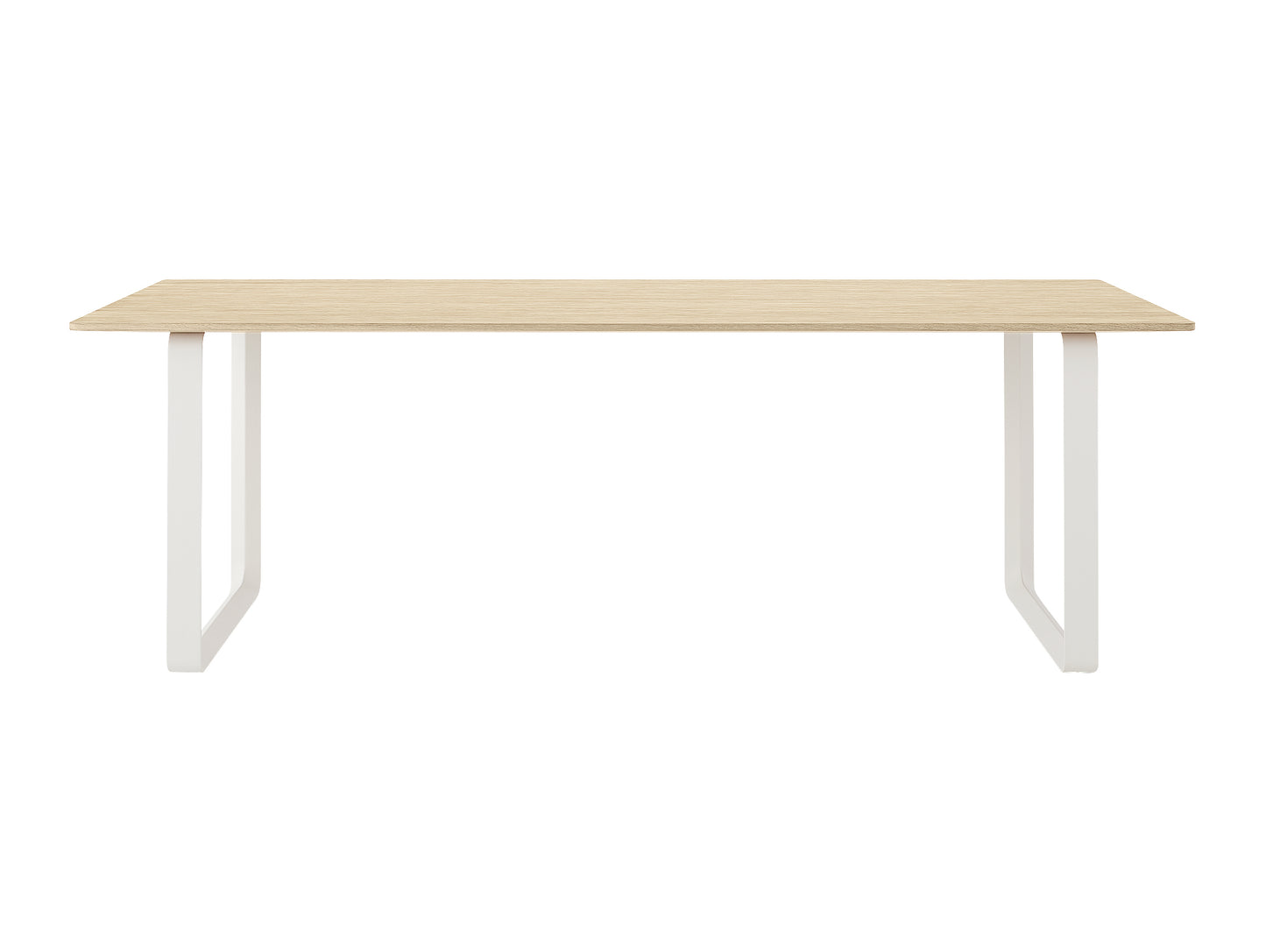 70/70 Table - Solid Oak Table Top with White Base / 225 x 90cm
