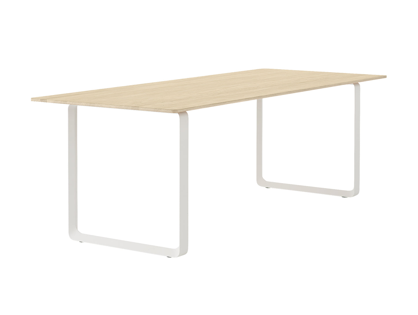 70/70 Table - Solid Oak Table Top with White Base / 225 x 90cm