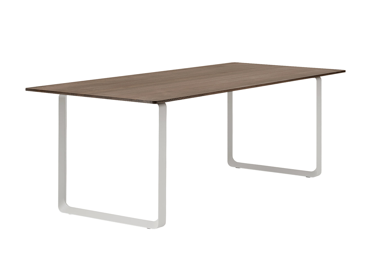 70/70 Table - Solid Smoked Oak Table Top with Grey Base / 225 x 90 cm