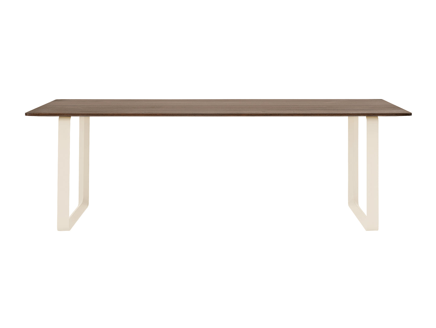 70/70 Table - Solid Smoked Oak Table Top with Sand Base / 225 x 90 cm