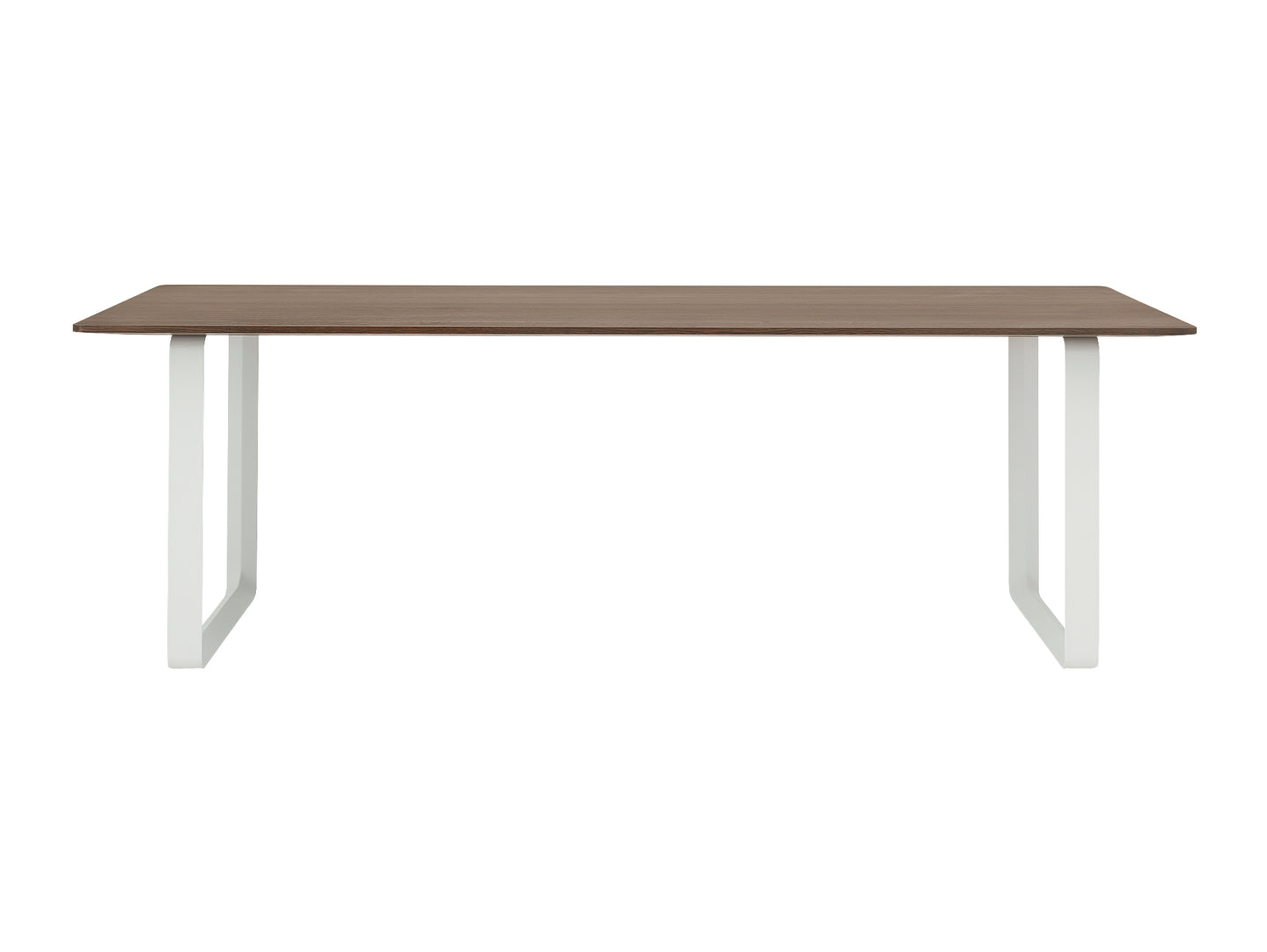 70/70 Table - Solid Smoked Oak Table Top with White Base / 225 x 90 cm