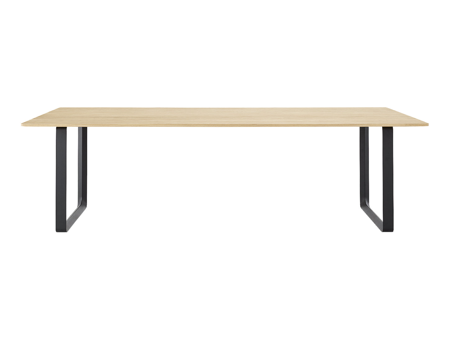 70/70 Table - Solid Oak Table Top with Black Base / 225 x 108 cm