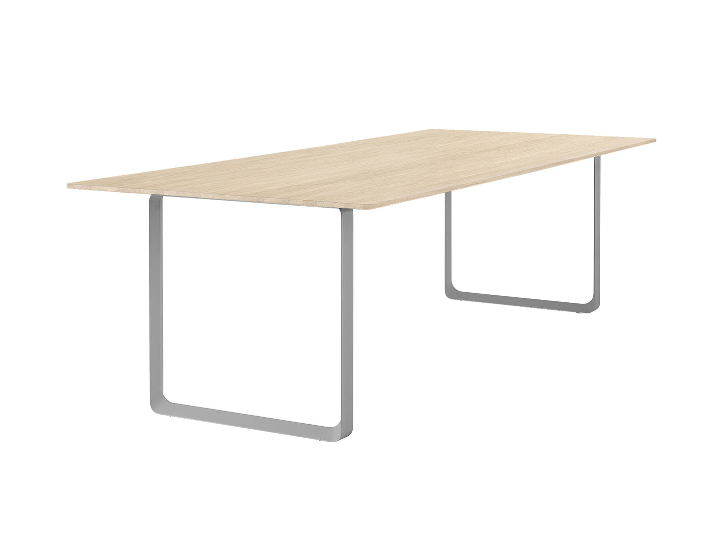 70/70 Table - Solid Oak Table Top with Grey Base / 225 x 108 cm