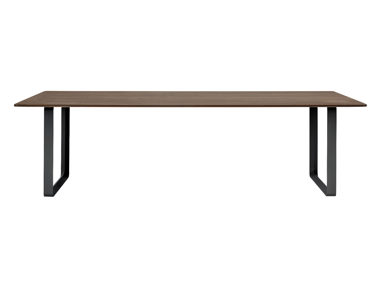 70/70 Table - Solid Smoked Oak Table Top with Black Base / 225 x 108 cm